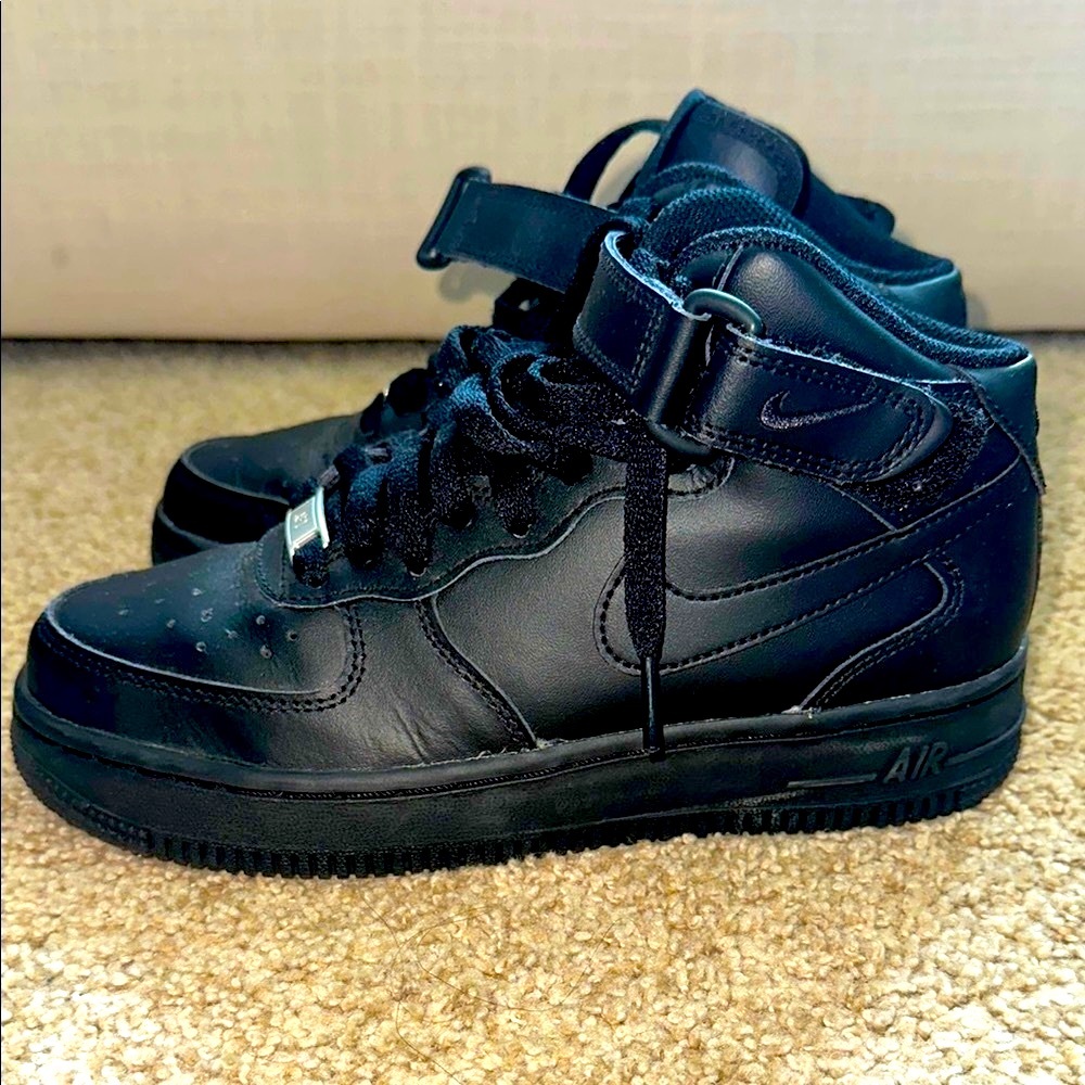 Nike AF1 Kids Black High-Top Sneakers - Air Force One